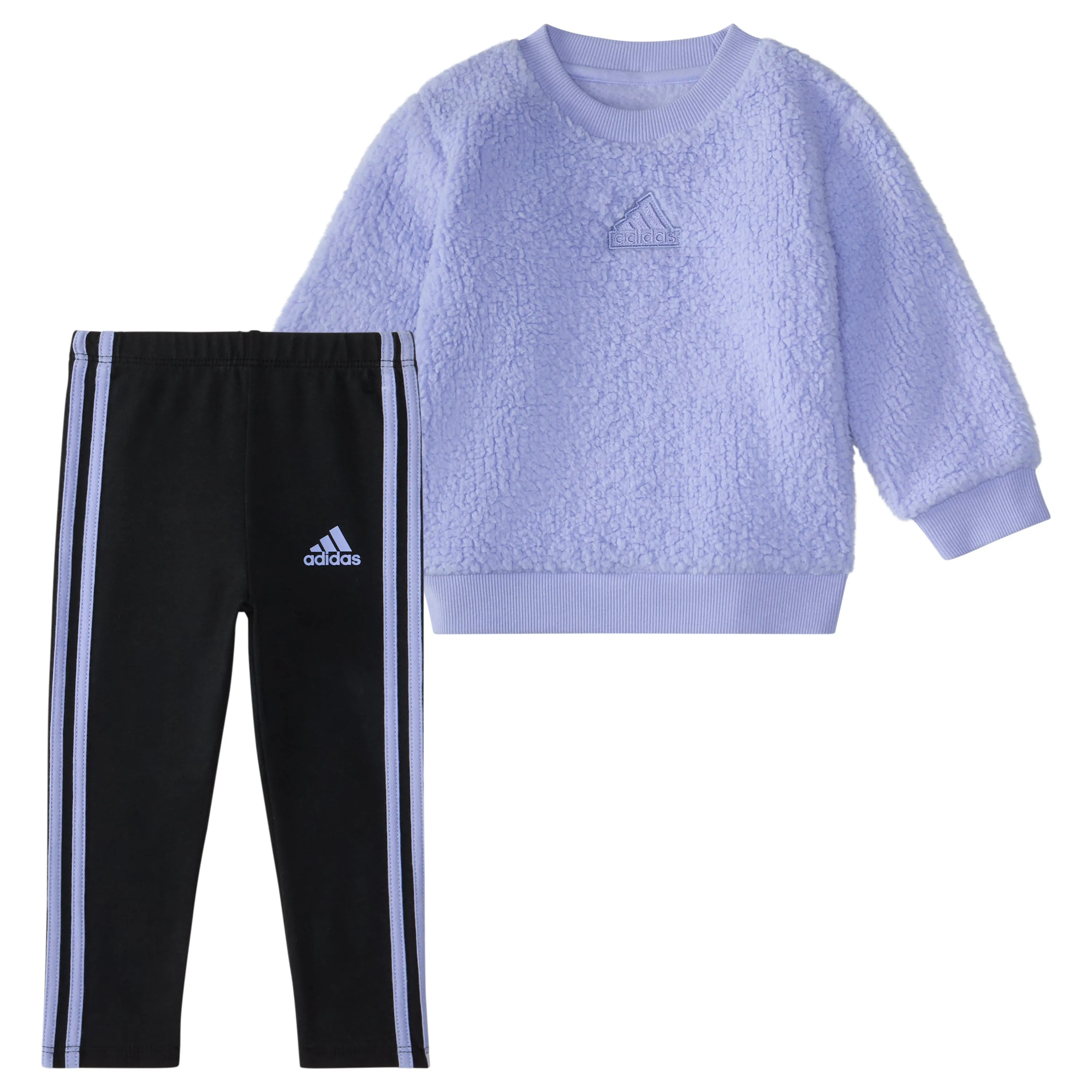 Adidas Long Sleeve Crew Neck Sherpa Legging Set