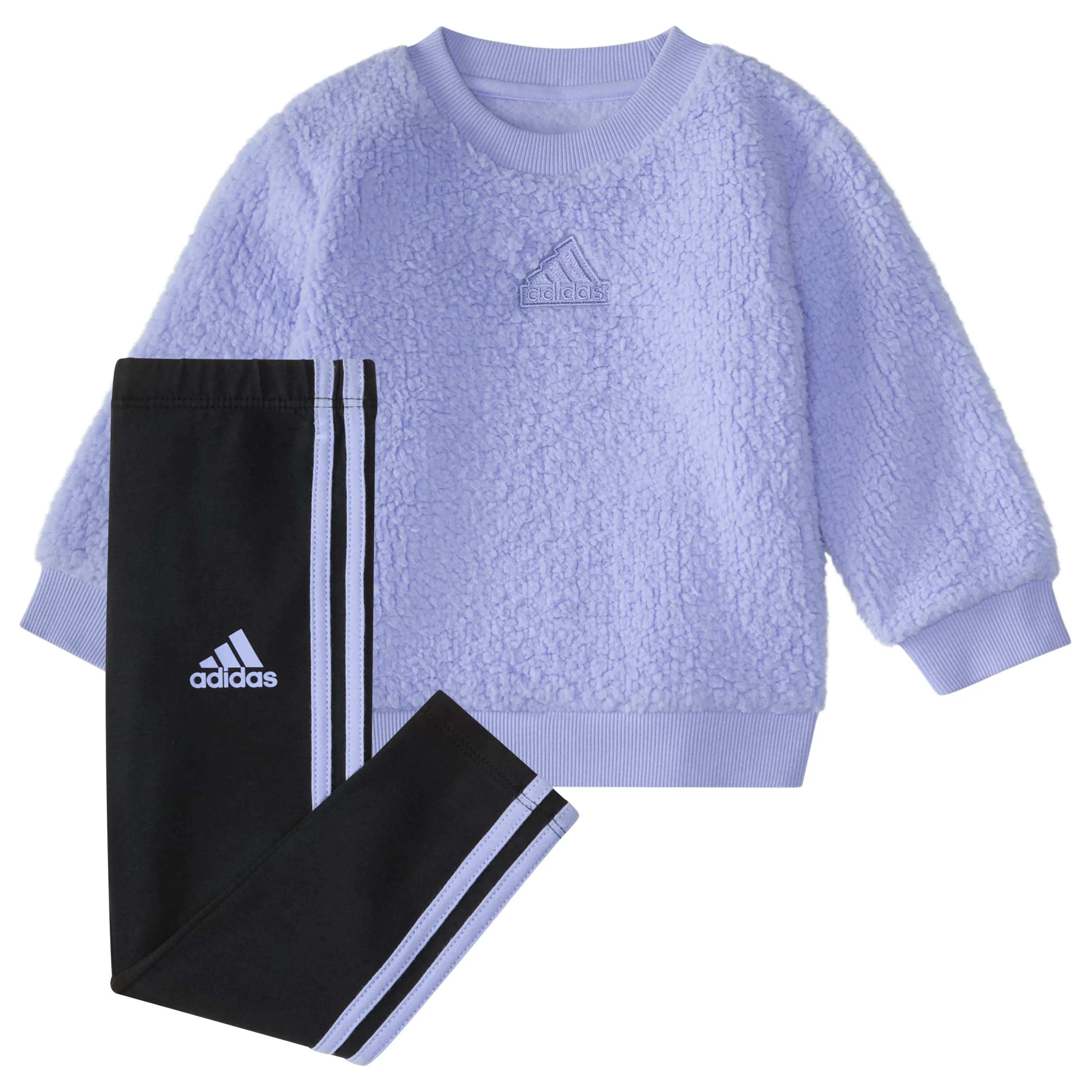 Adidas Long Sleeve Crew Neck Sherpa Legging Set