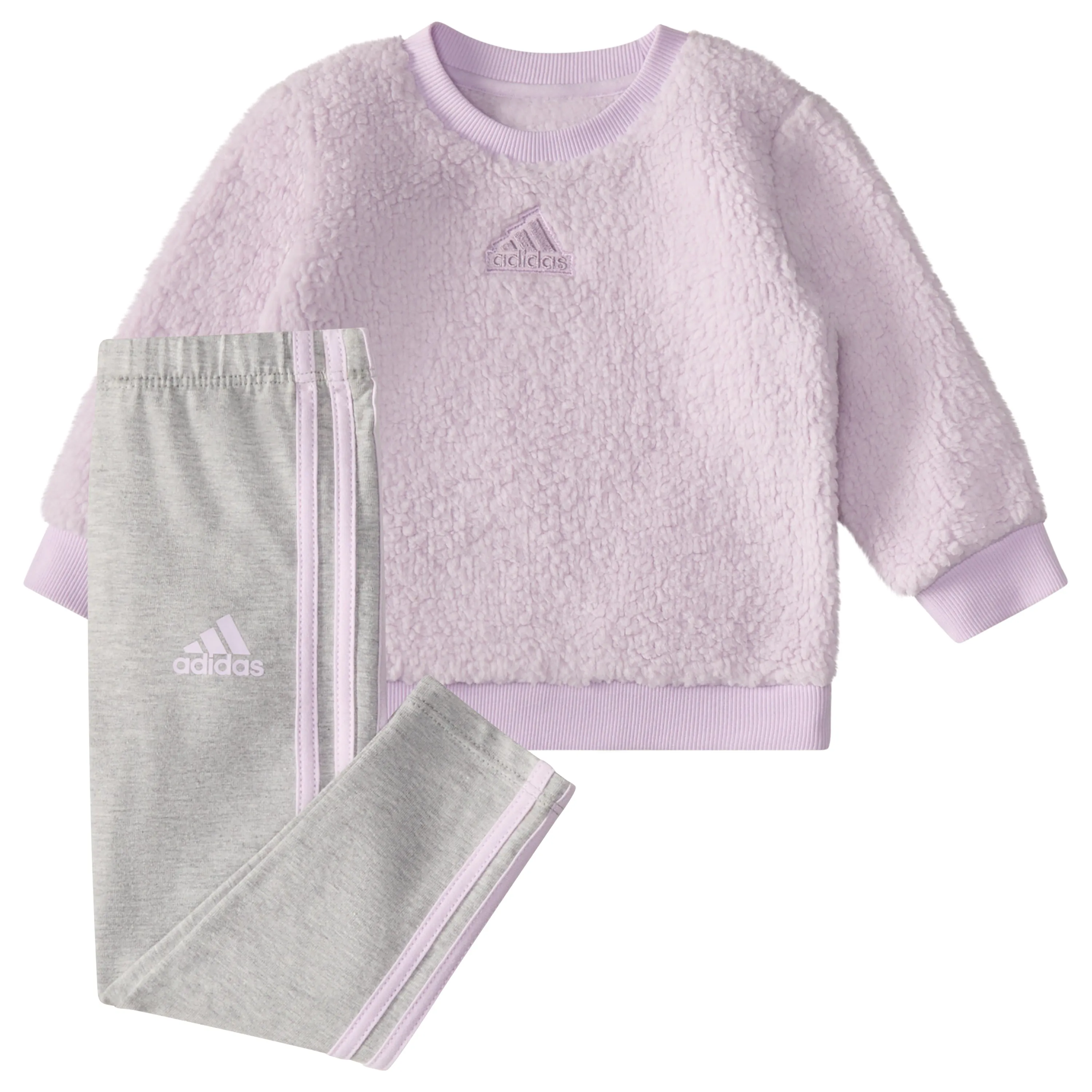 Adidas Long Sleeve Crew Neck Sherpa Legging Set