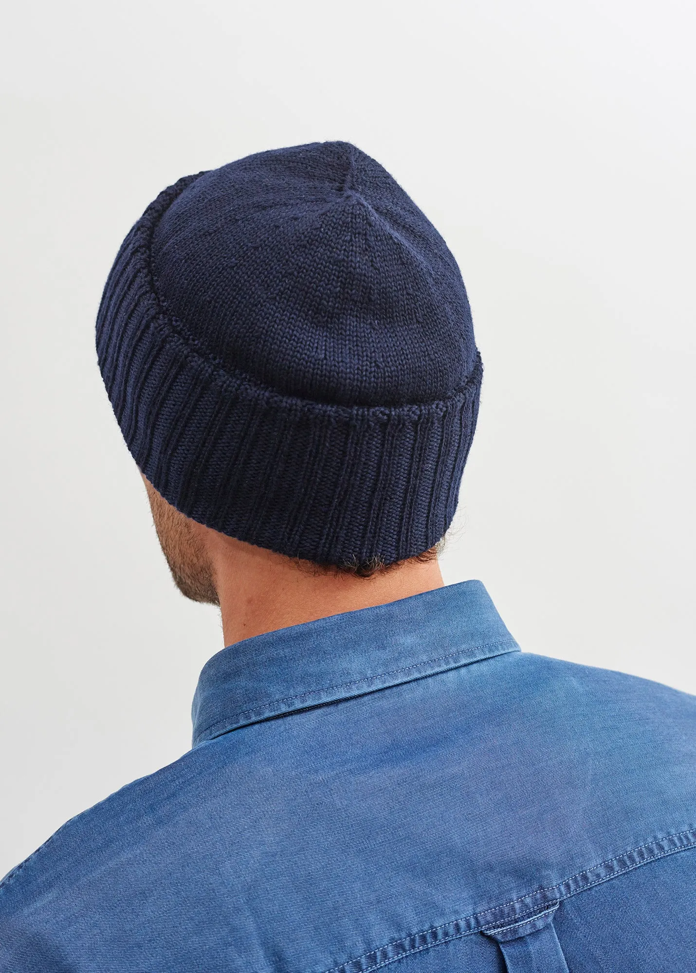 BARBARESQUE - Heavy Stitch Wool Stocking Cap (NAVY)