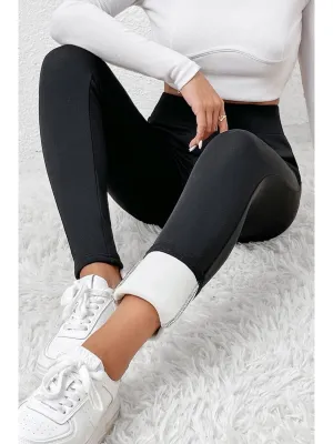 Black Fleece Lining Winter Thermal High Waist Leggings