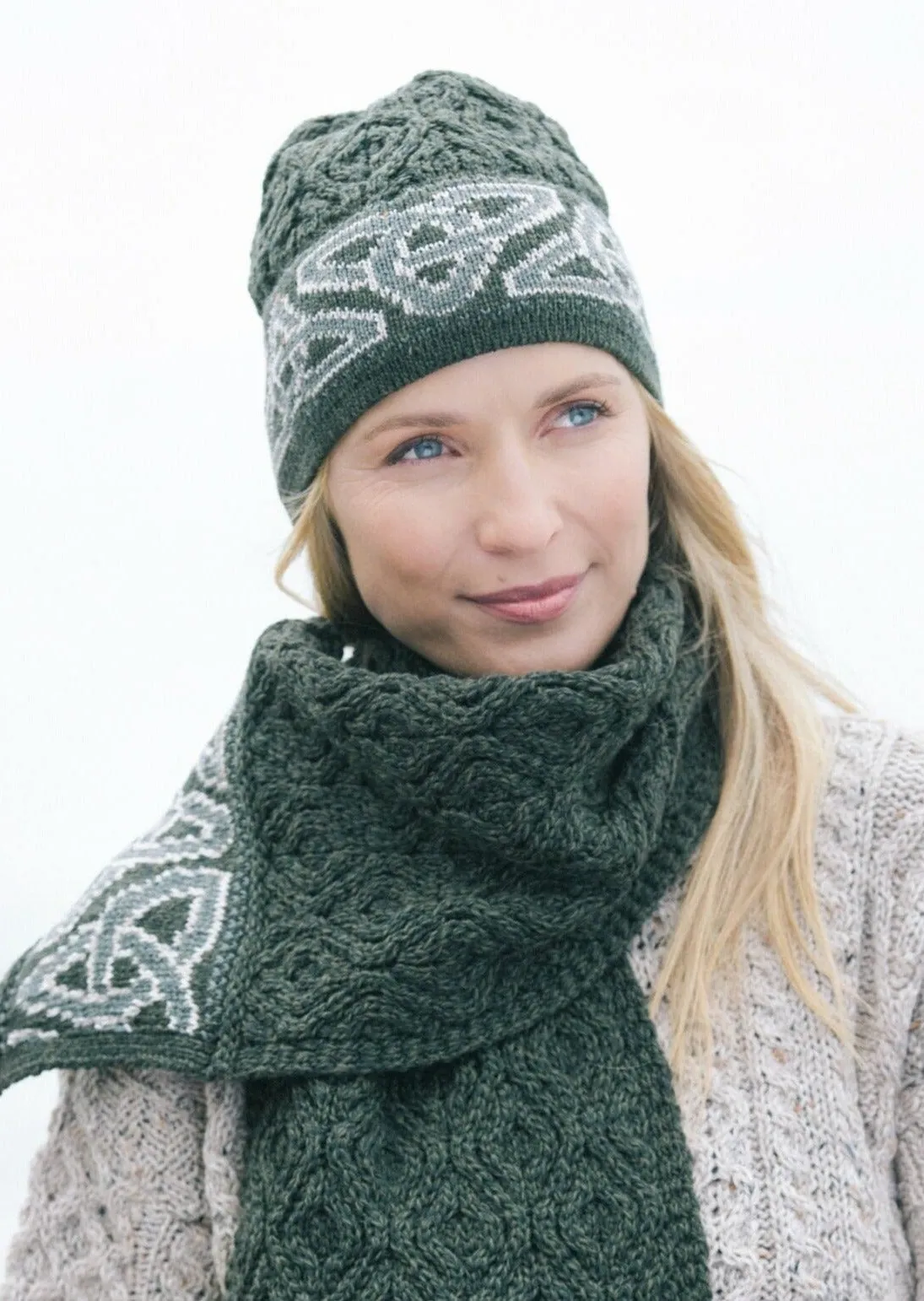 Celtic Jacquard Wool Hat | Green