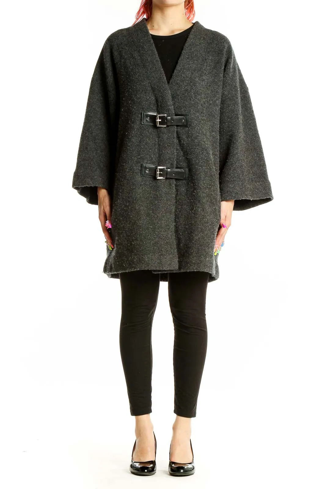 Charcoal Wool Oversized Coat