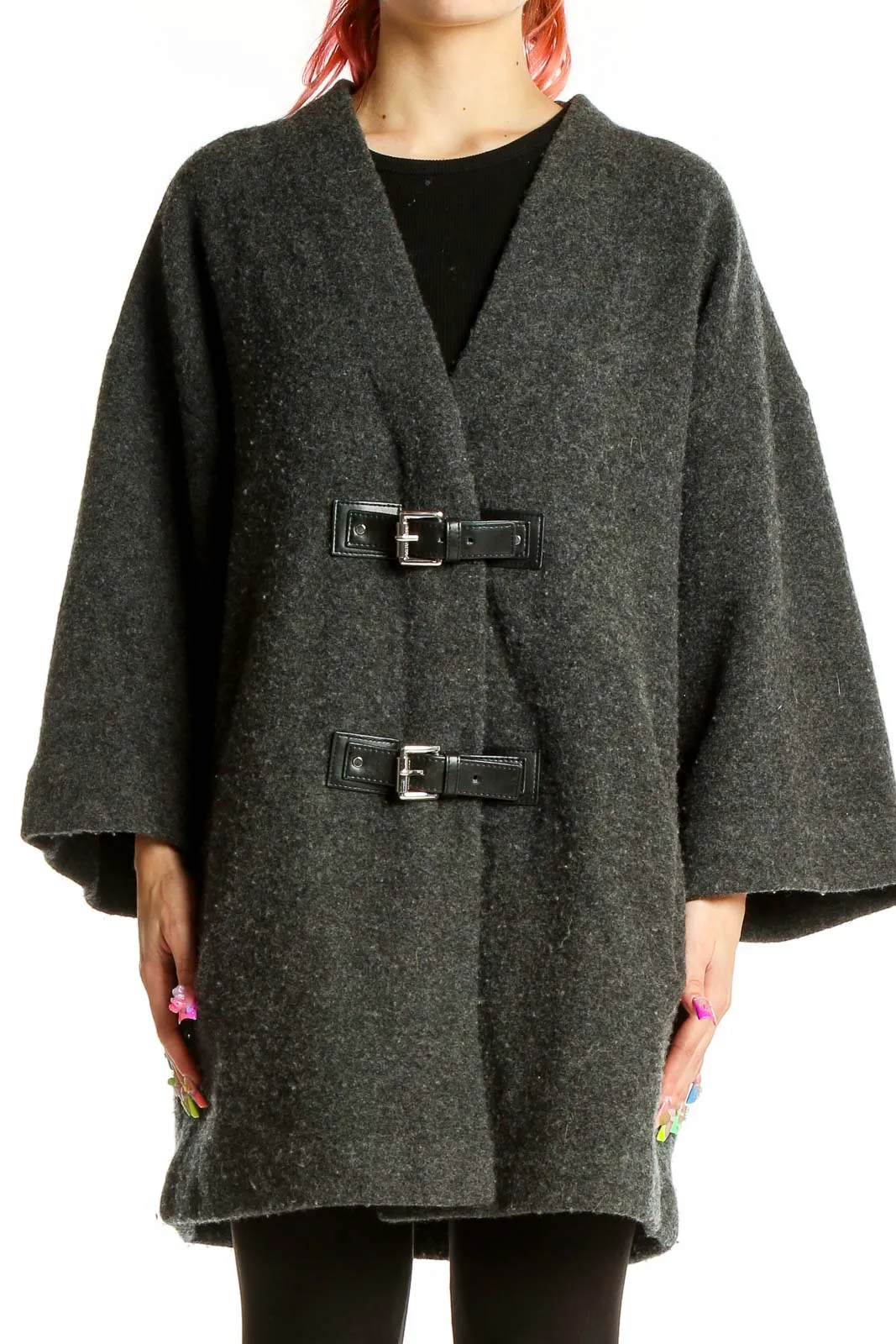 Charcoal Wool Oversized Coat