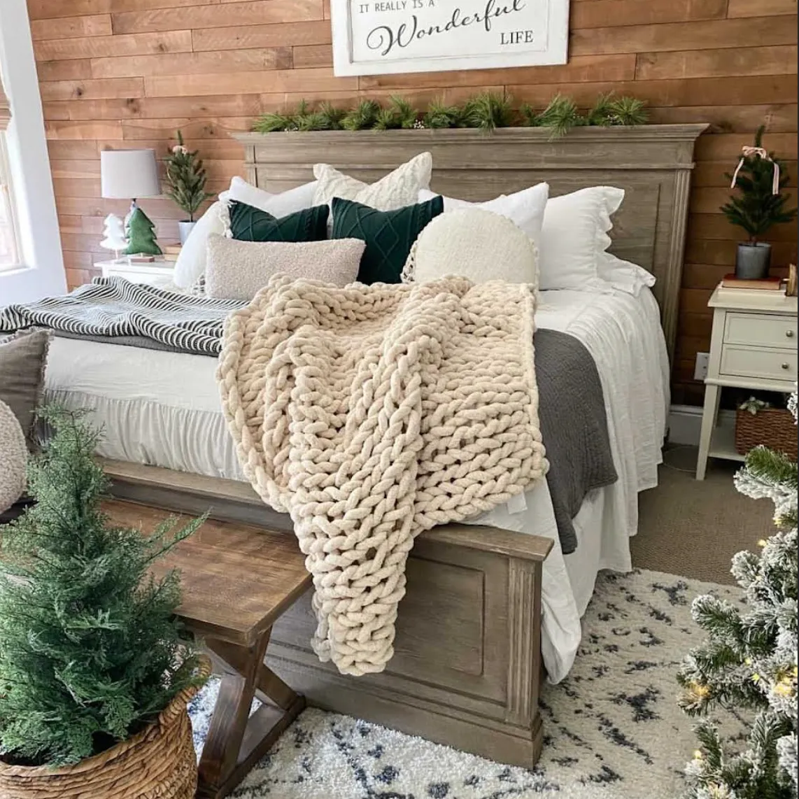 Chunky Knit Throw- Multiple Colors