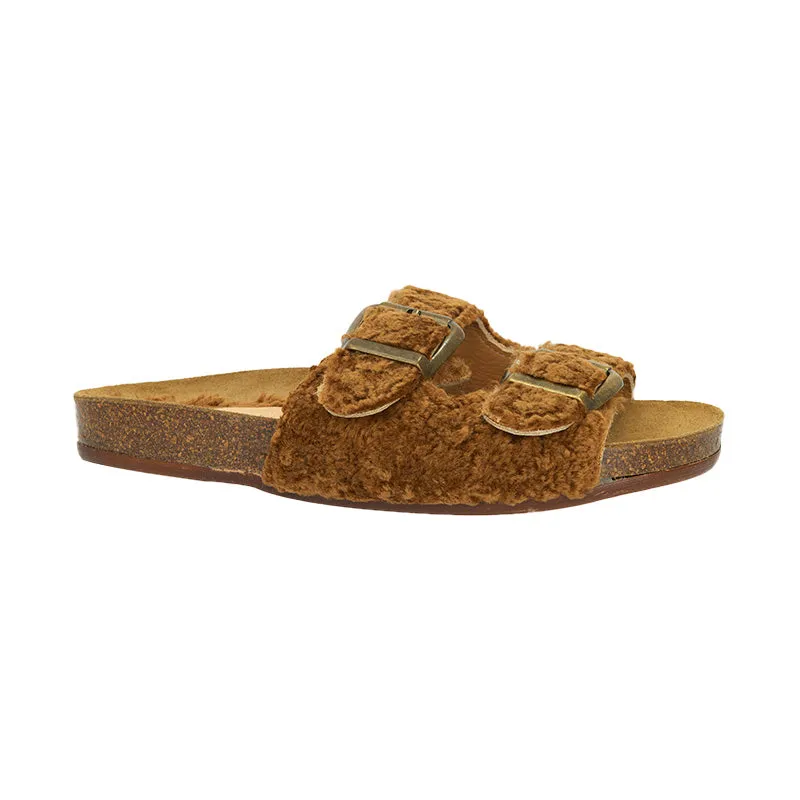 Colinas Wool Buckle Slide - Cognac - LAST PAIR - Size 36