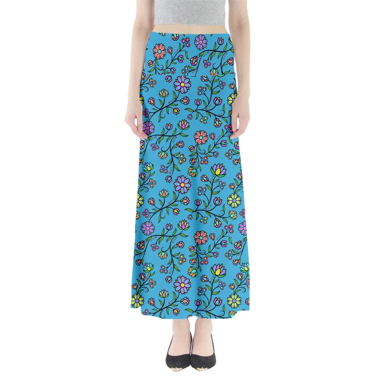 Cosmic Whisper Pastel Rainy Full Length Maxi Skirt