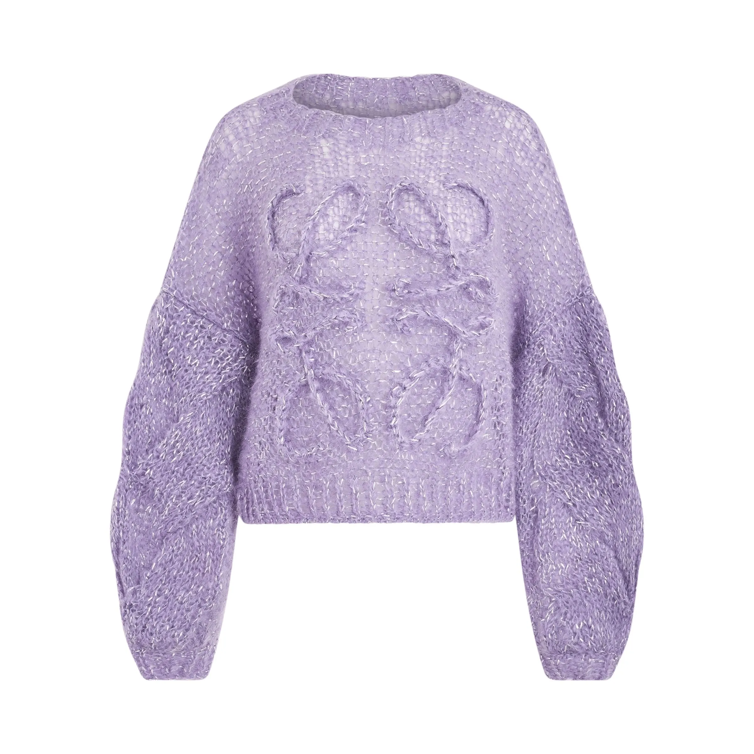 Cropped Anagram Mohair Sweater in Lavender