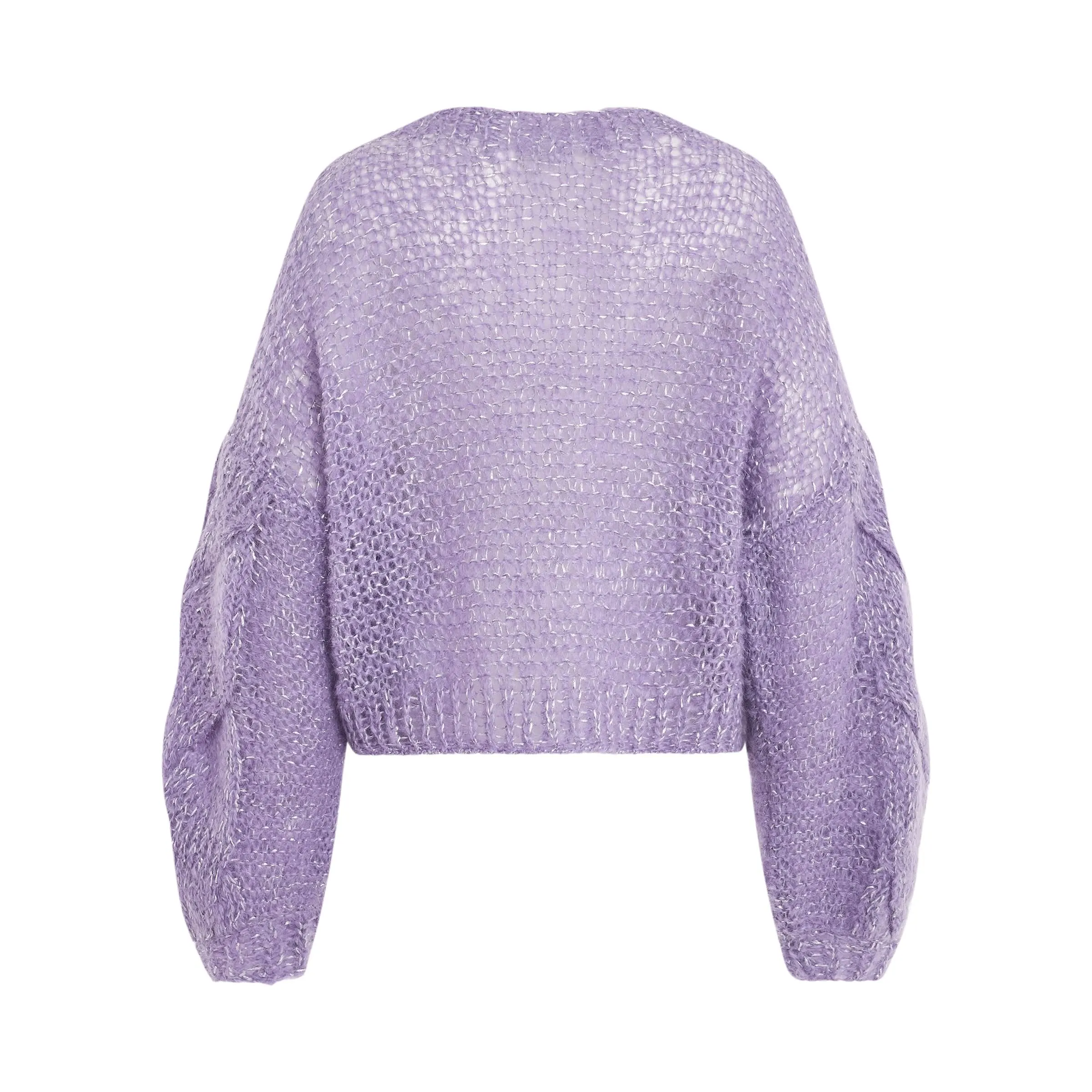 Cropped Anagram Mohair Sweater in Lavender