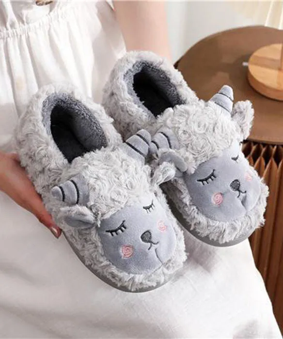 Cute Sheep Warm Fleece Shoes Cotton Fabric Comfortable LY0156