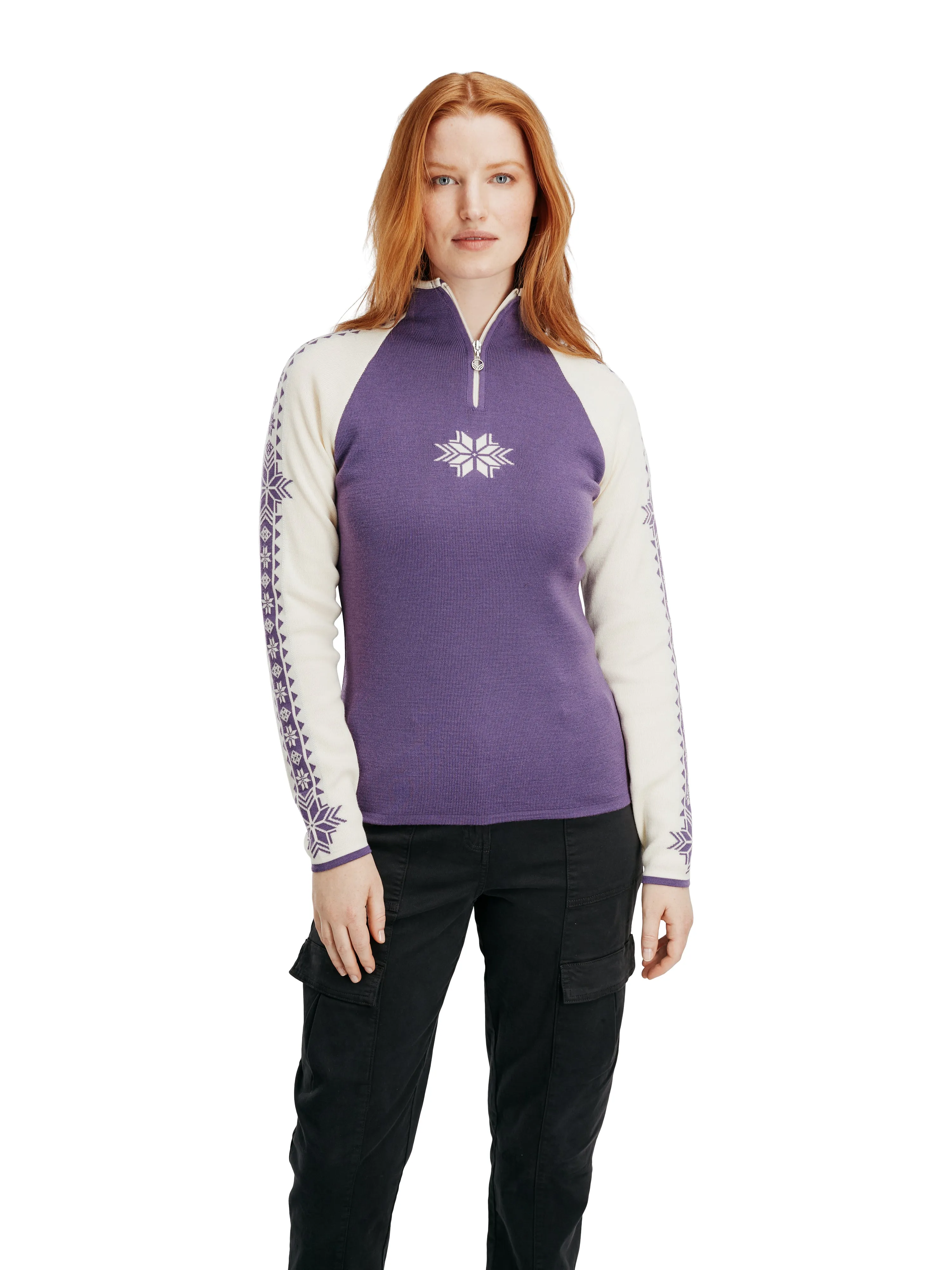 Dale of Norway - Geilo Women's Sweater - Purple/Off-White