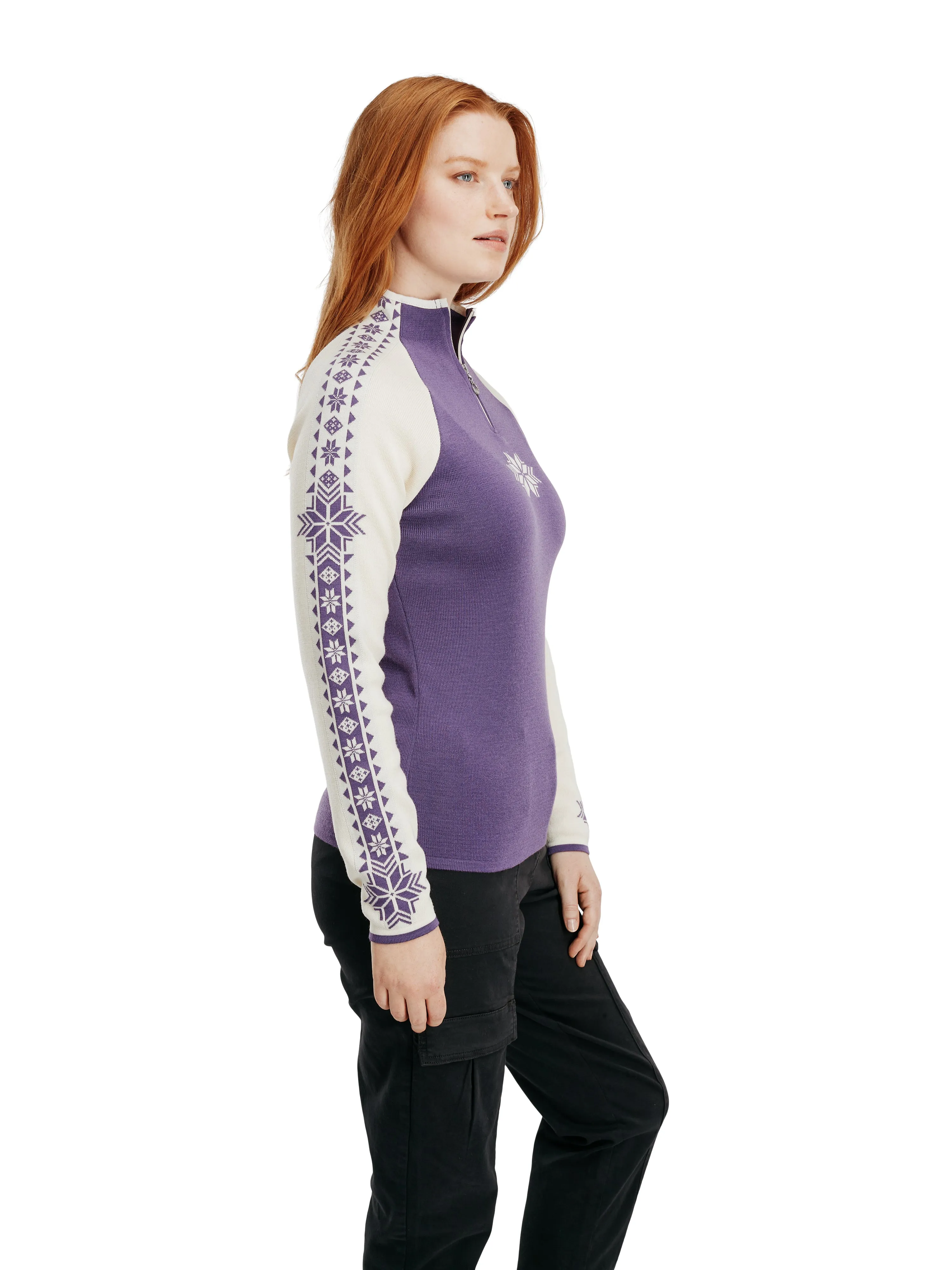 Dale of Norway - Geilo Women's Sweater - Purple/Off-White