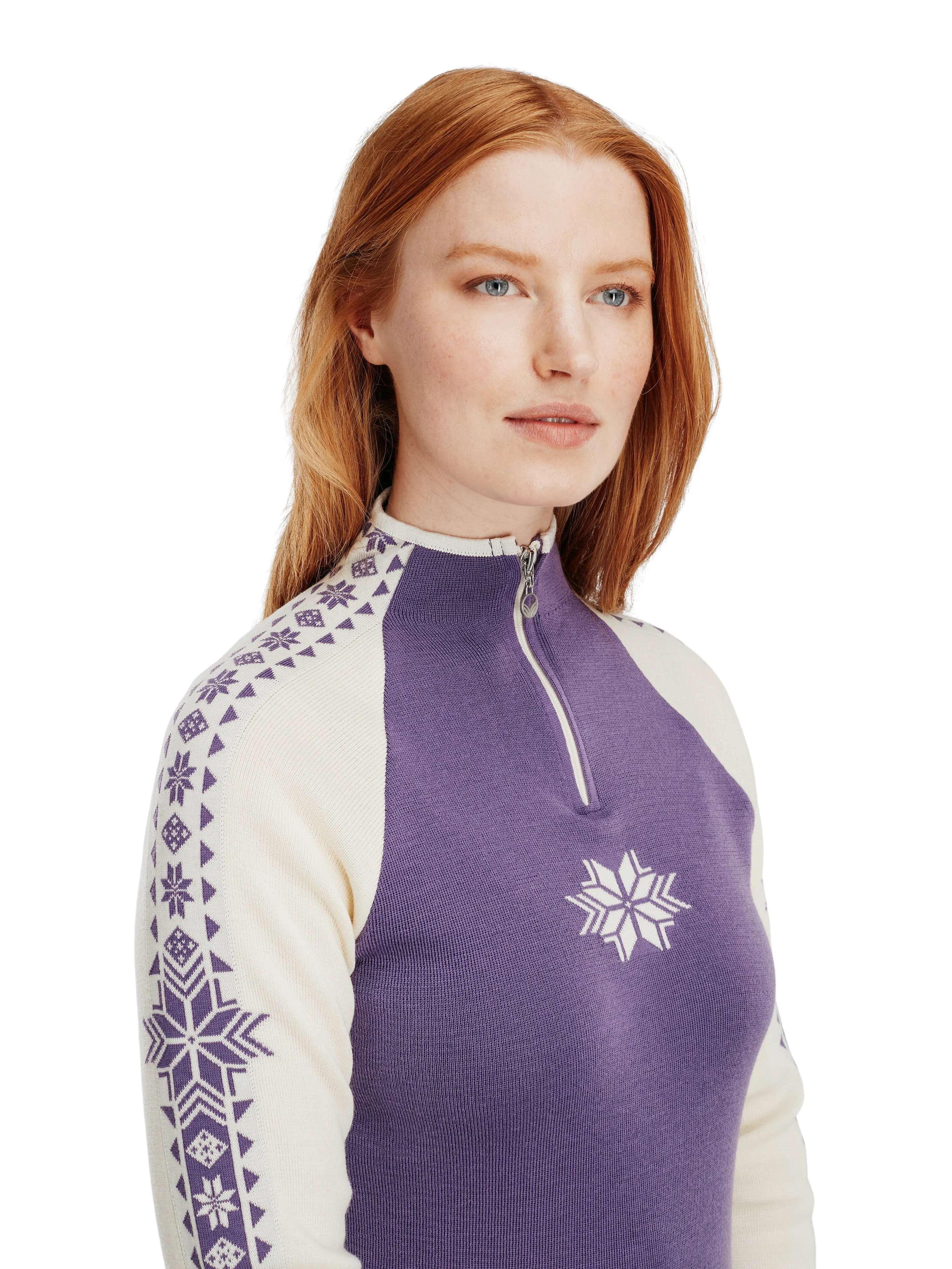 Dale of Norway - Geilo Women's Sweater - Purple/Off-White