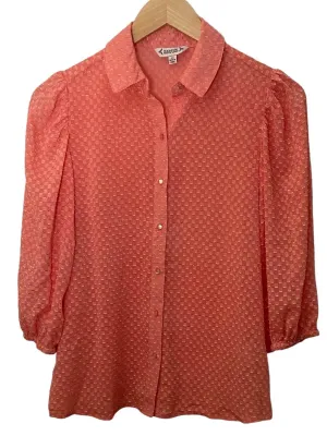 Dark Autumn Caviar Orange Button-down Blouse