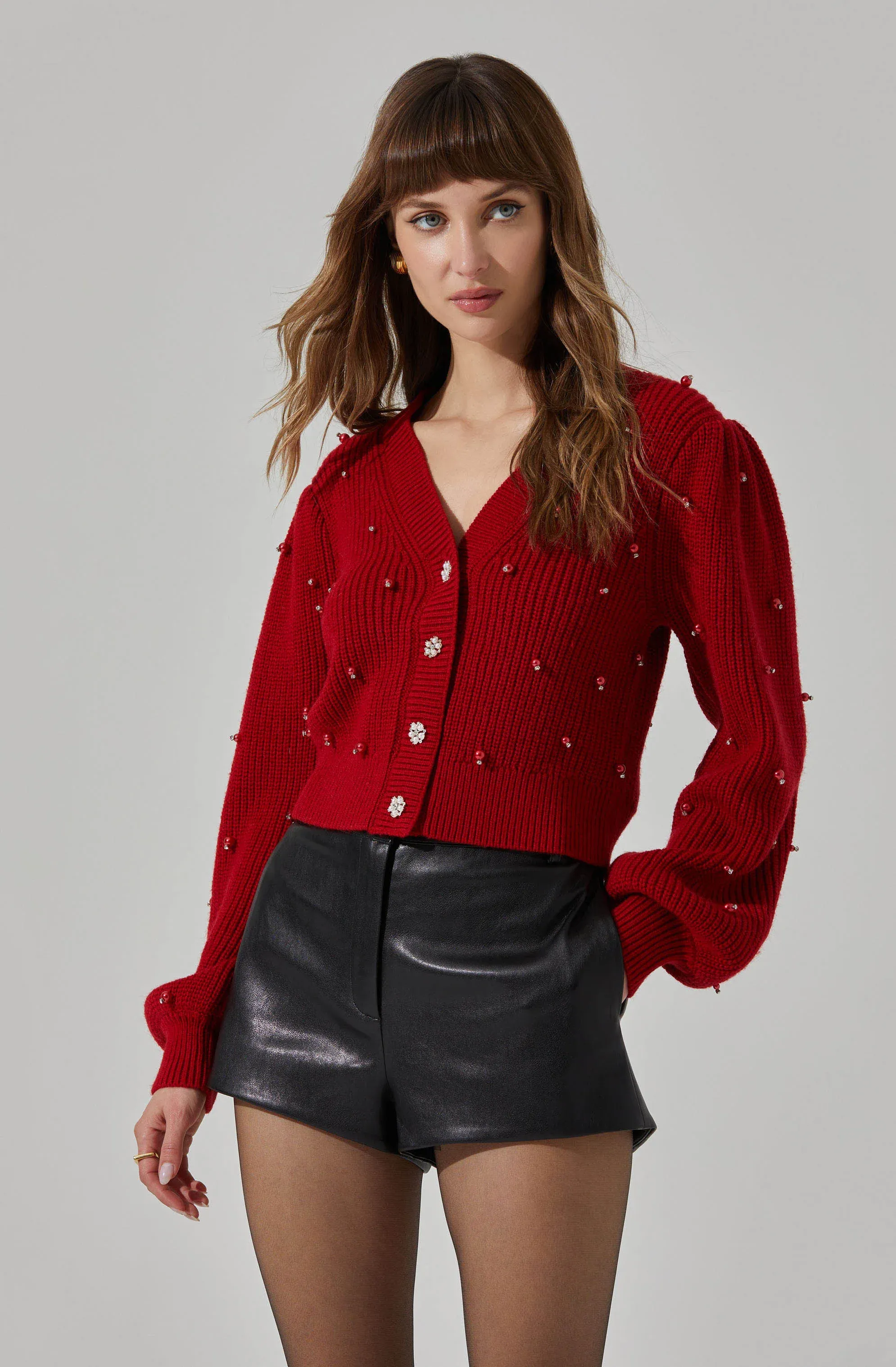 Delsie Pearl Embellished Cardigan