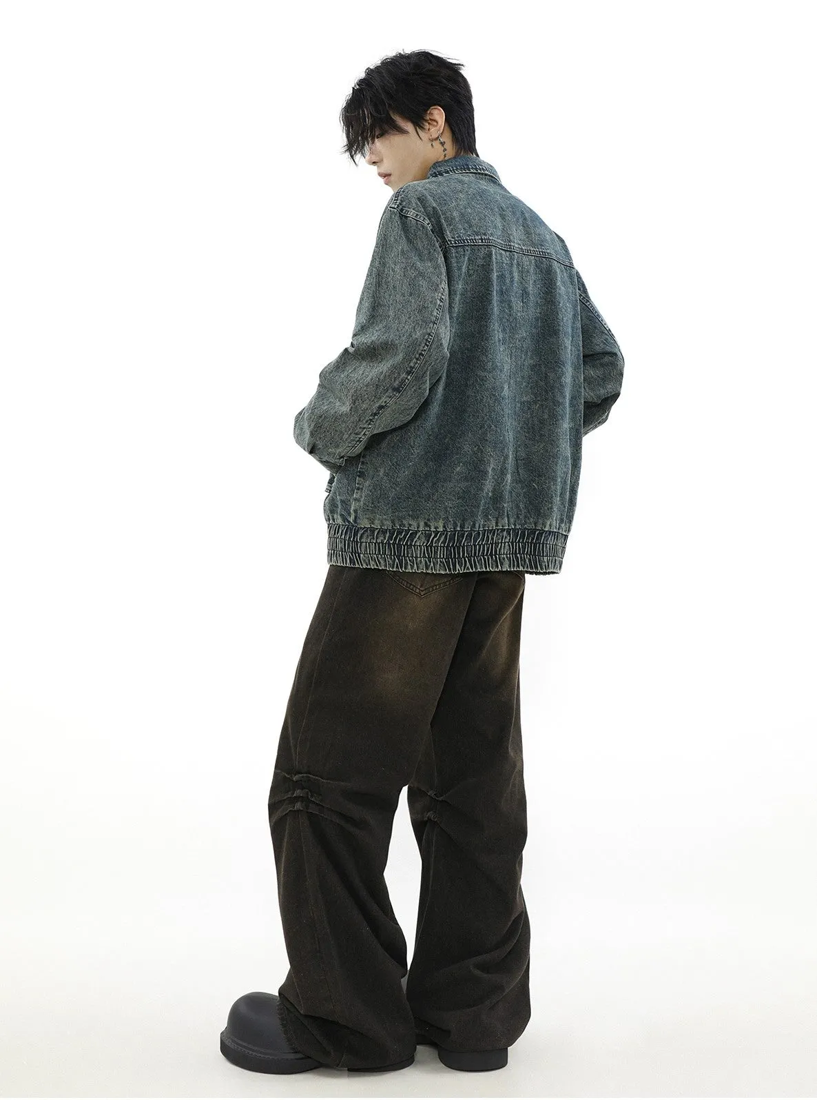 Denim Zip-Up Oversize Jacket