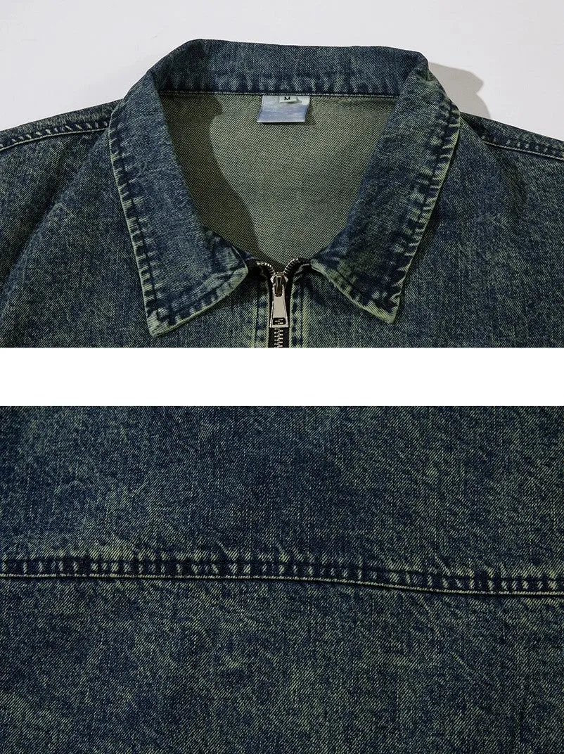 Denim Zip-Up Oversize Jacket