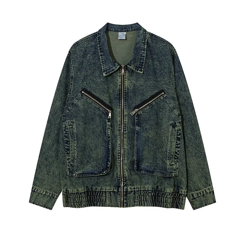 Denim Zip-Up Oversize Jacket