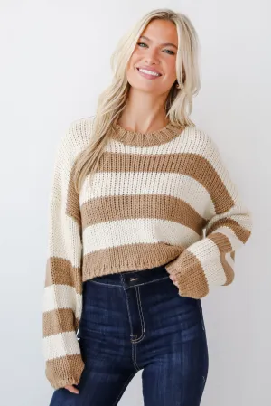 FINAL SALE - Coziest Dream Cream Striped Sweater - DOORBUSTER