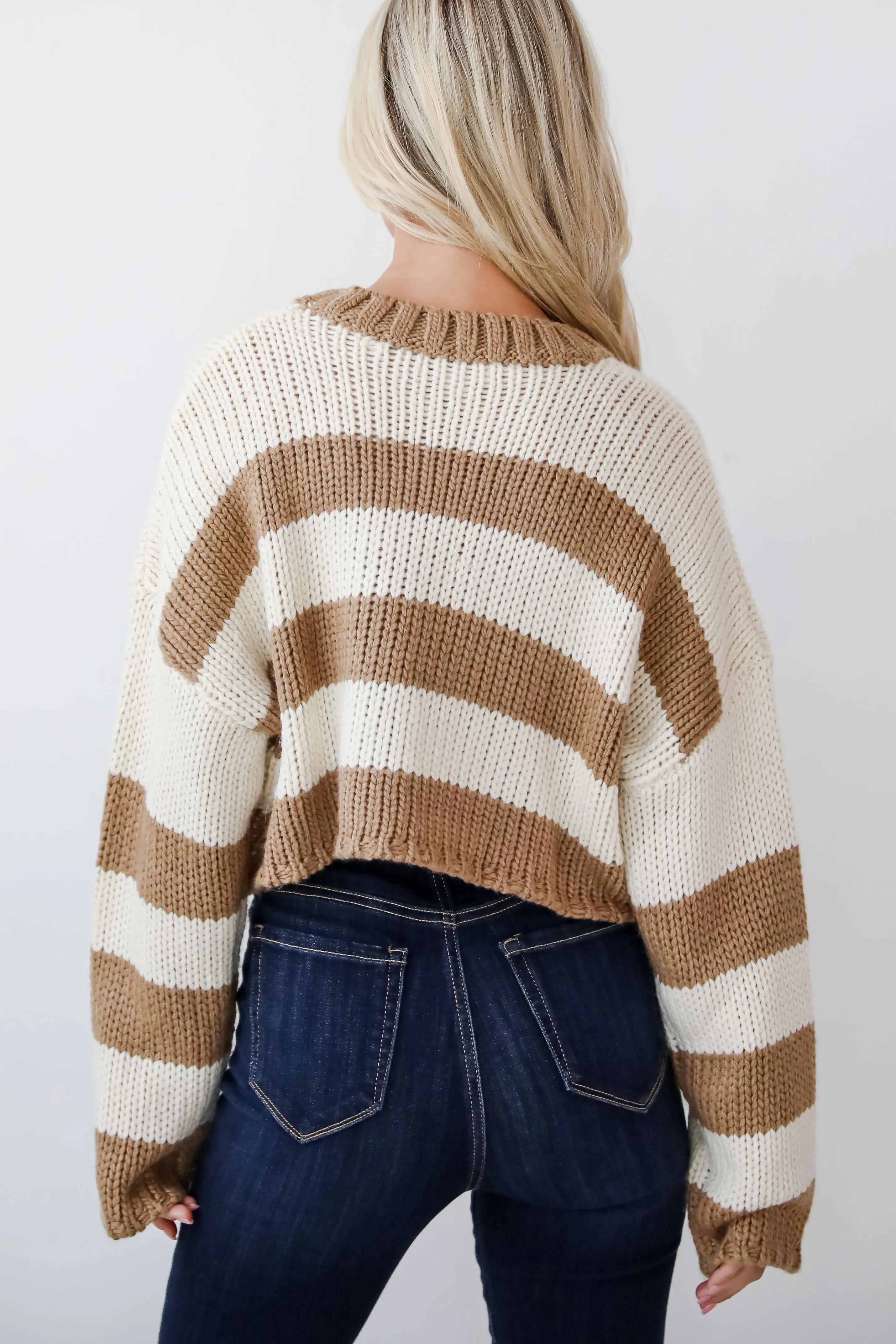 FINAL SALE - Coziest Dream Cream Striped Sweater - DOORBUSTER