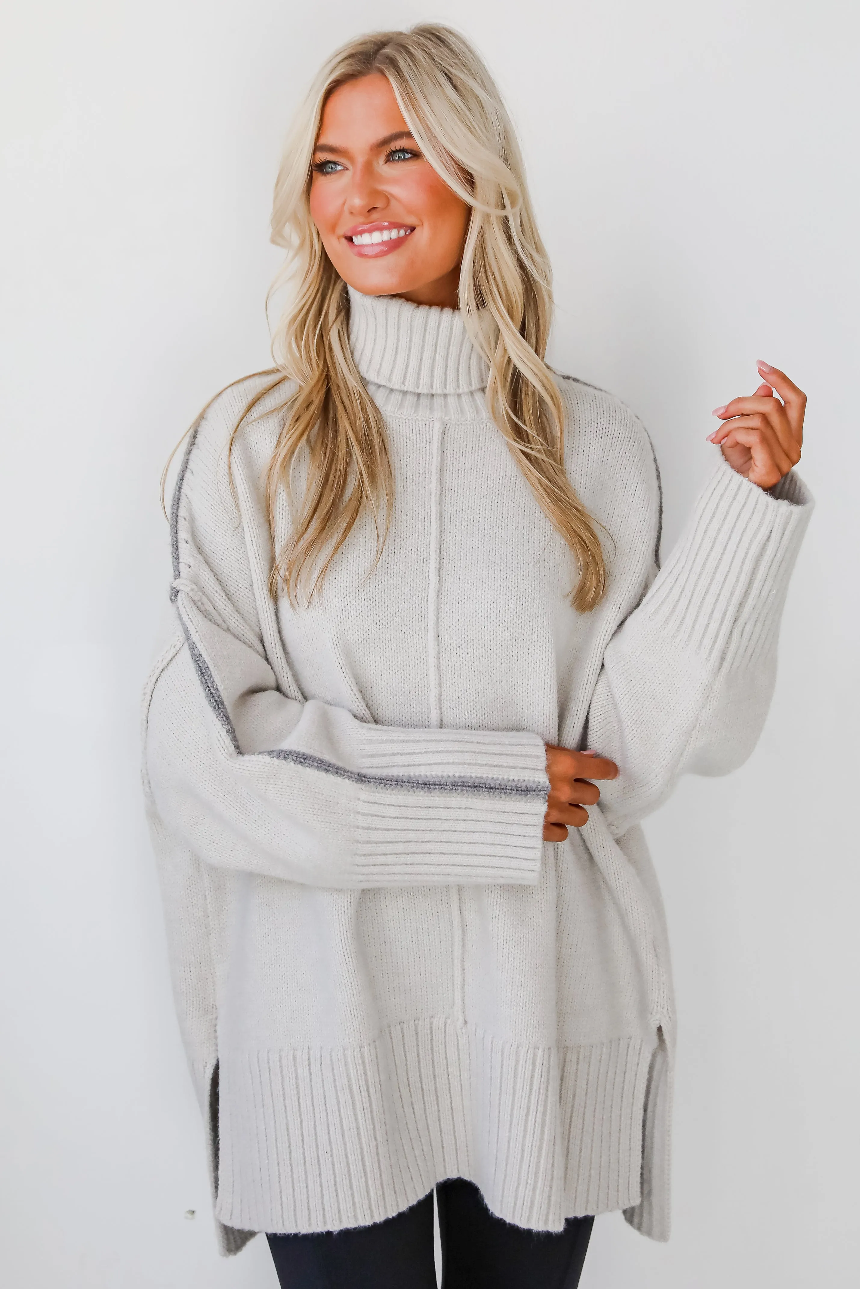 FINAL SALE - Posh Upgrade Turtleneck Oversized Sweater