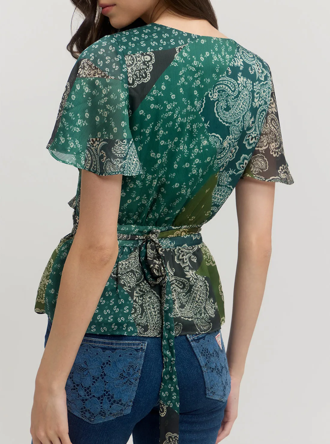 Green Bandana Print Ferra Top