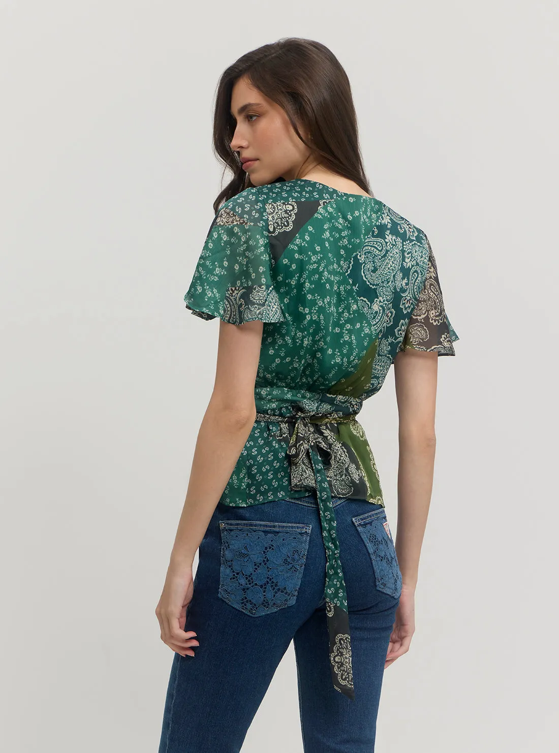 Green Bandana Print Ferra Top