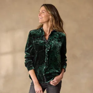 Gretel Vines Velvet Shirt, Petite