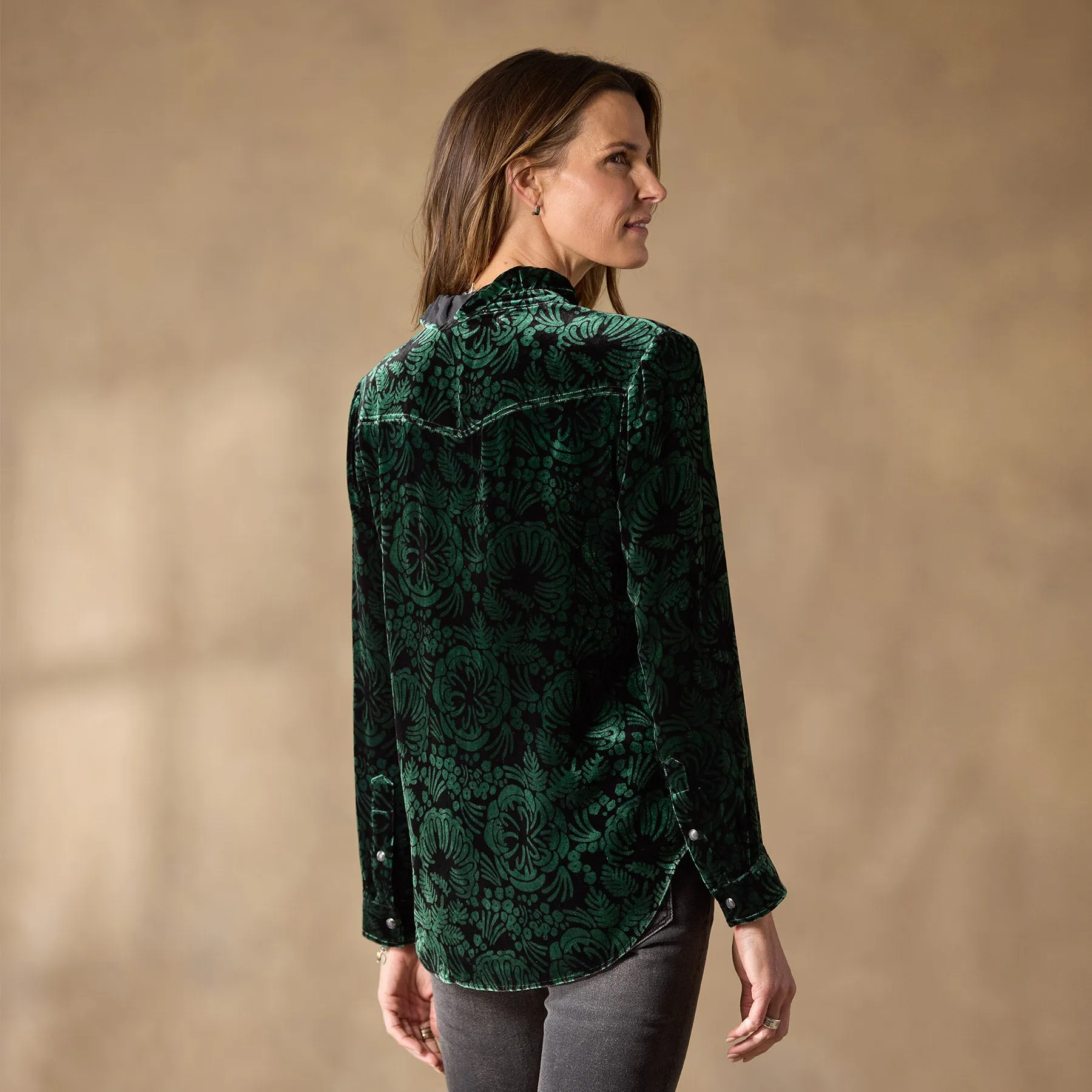 Gretel Vines Velvet Shirt, Petite