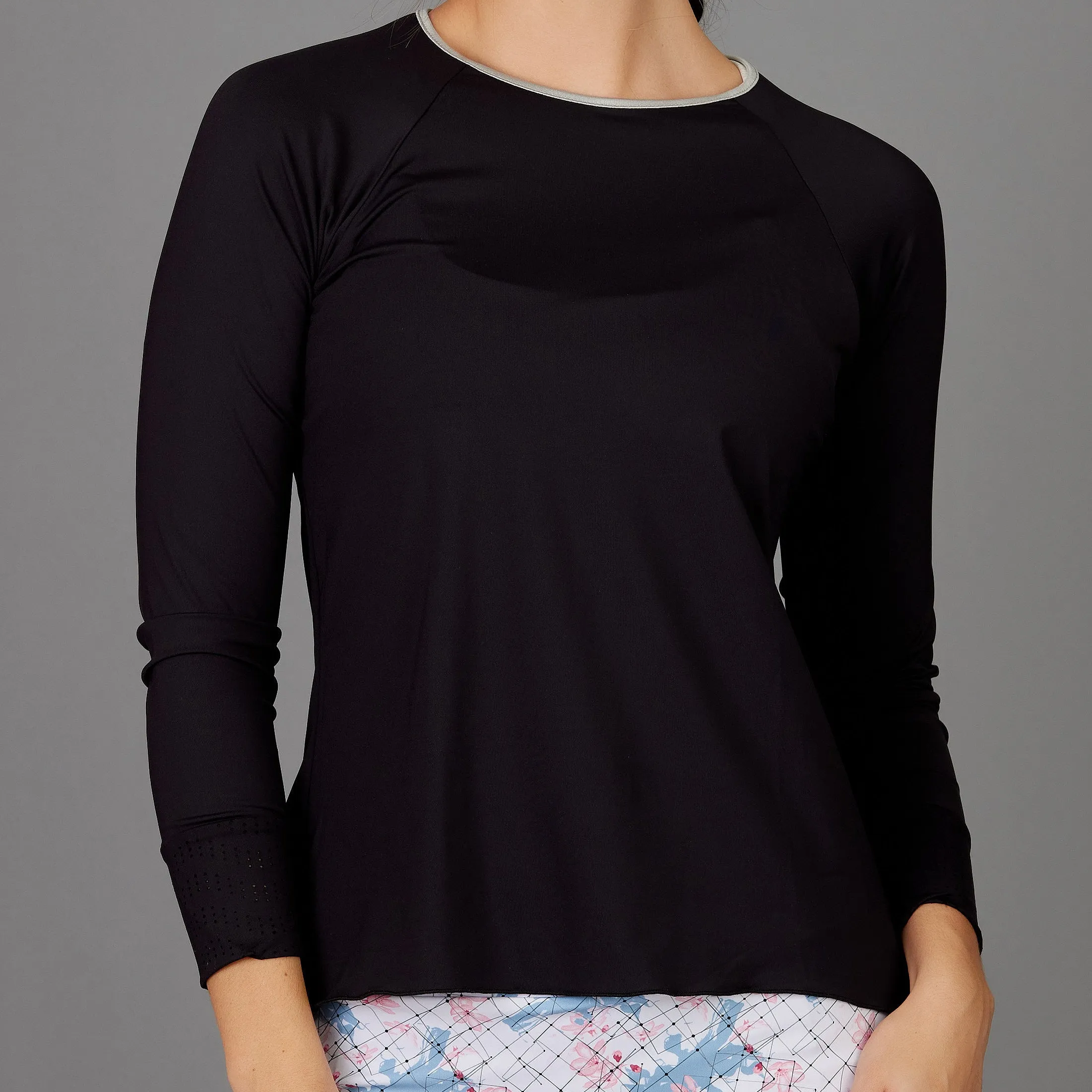 Grids Long-Sleeve Top (black)