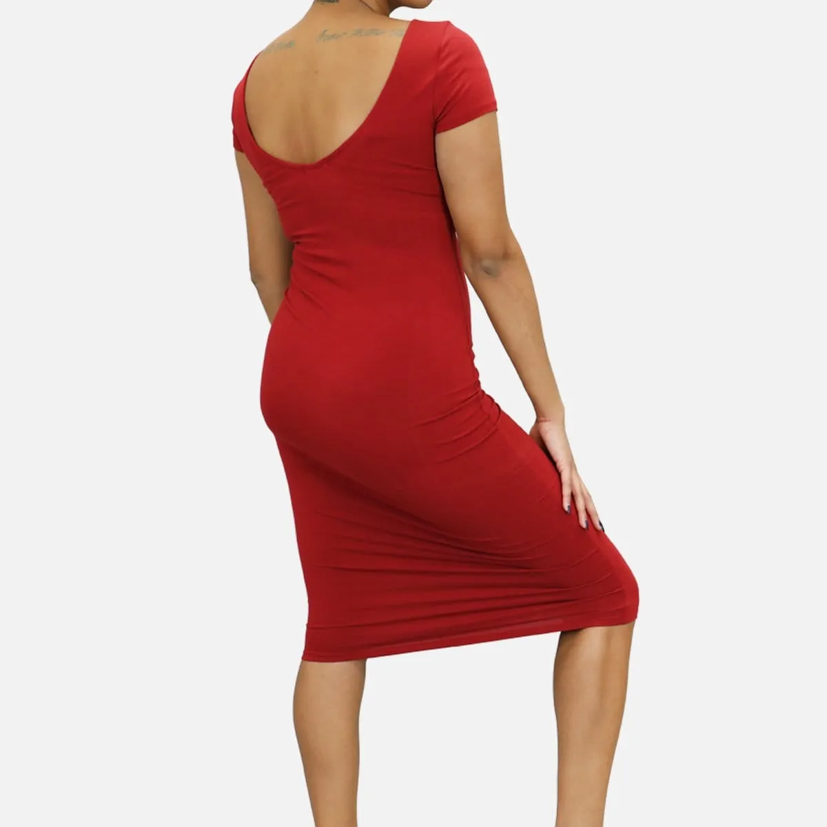 Hearts N Hips SHORT SLEEVE MIDI DRESS