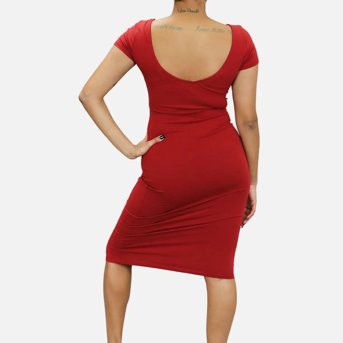 Hearts N Hips SHORT SLEEVE MIDI DRESS