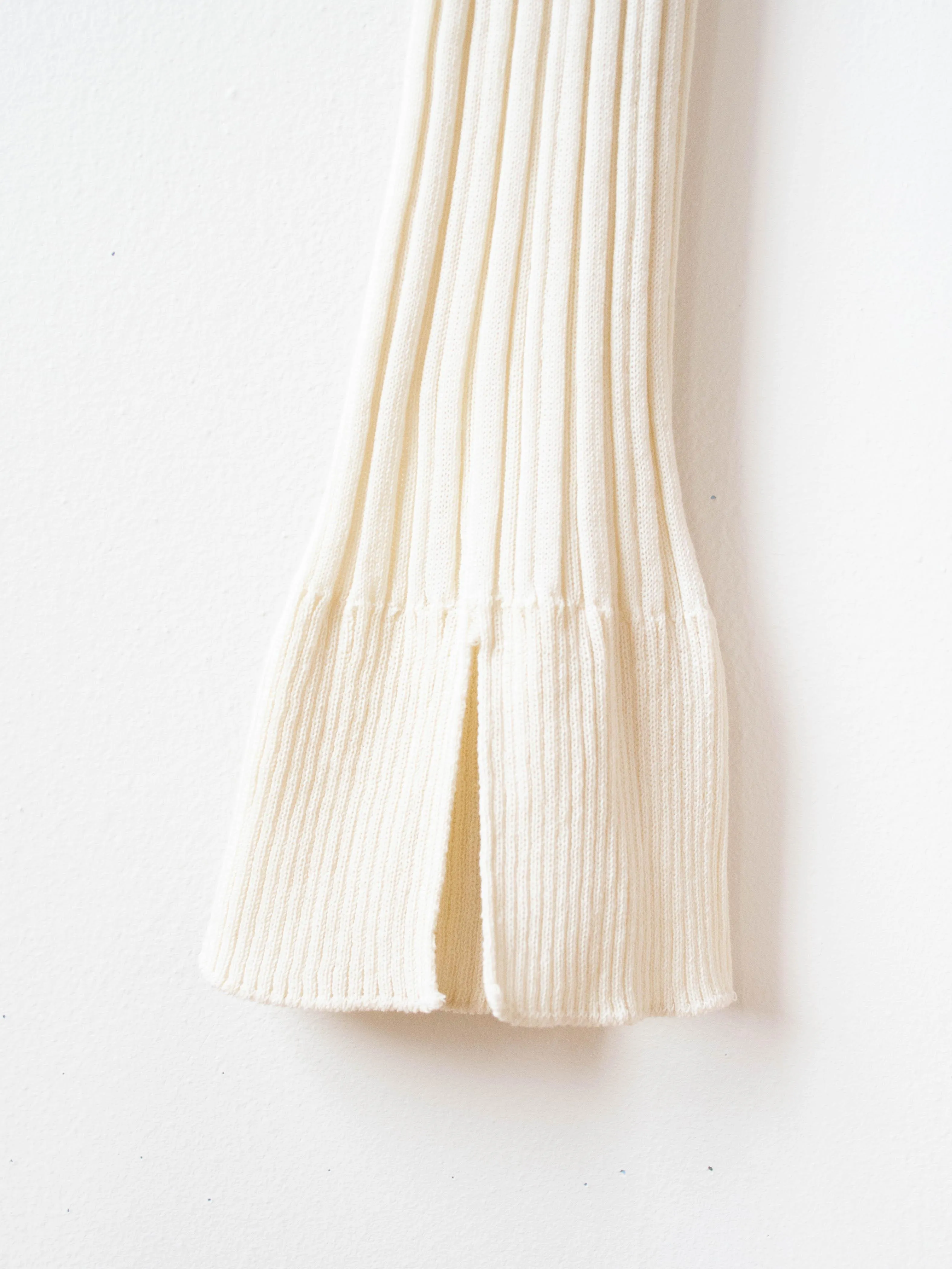 High Twist Cotton Ribbed Knit Leggings - Off White