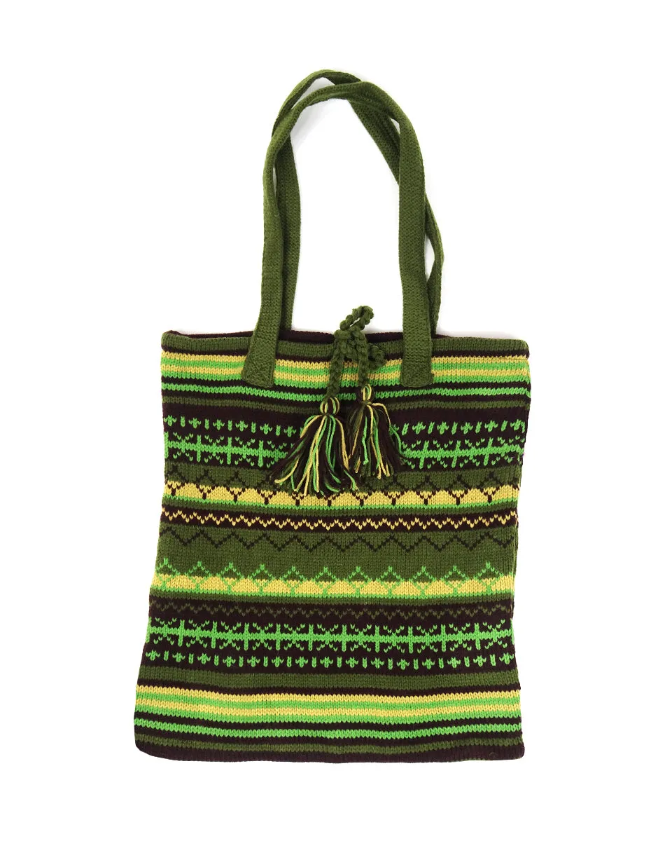 Intarsia Knit Tote