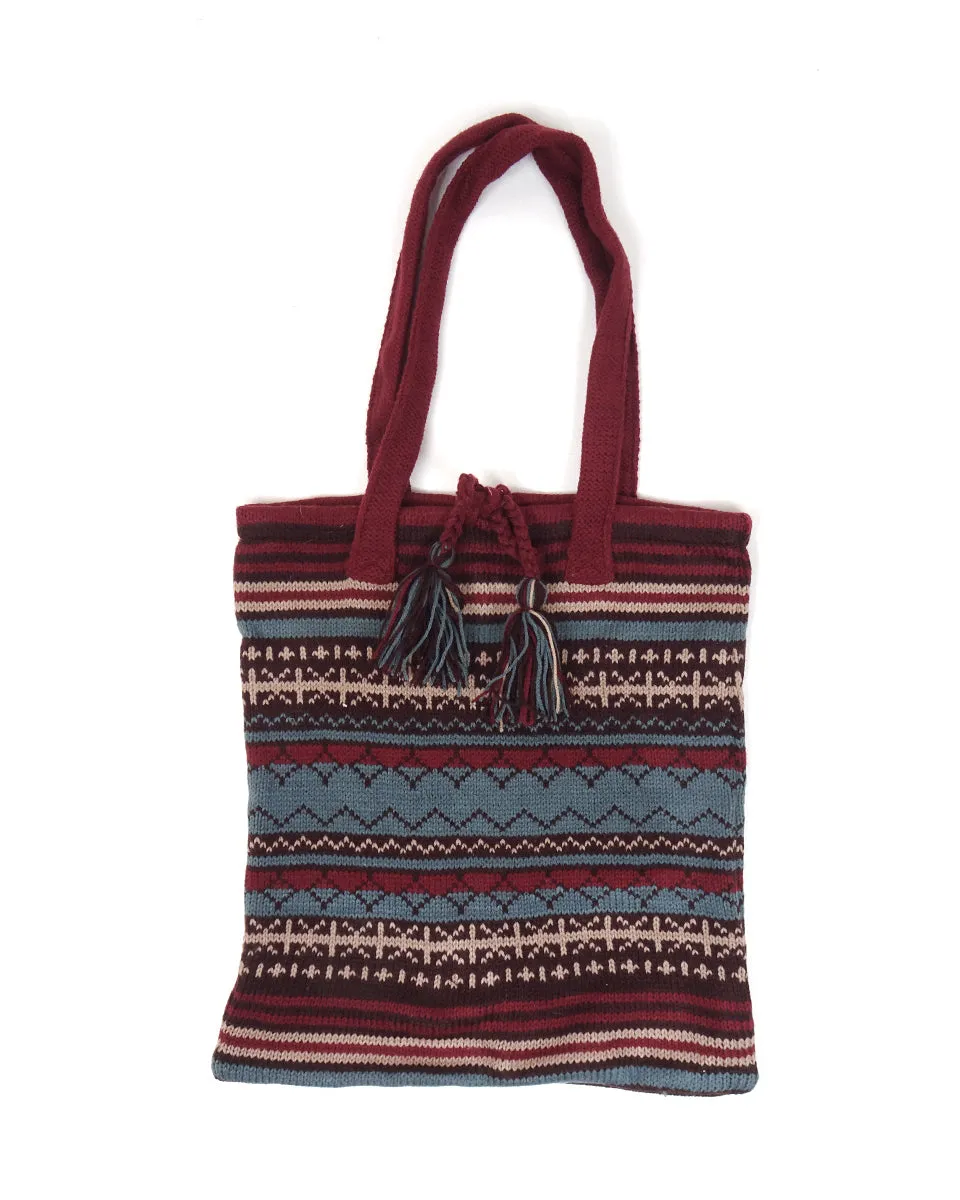 Intarsia Knit Tote