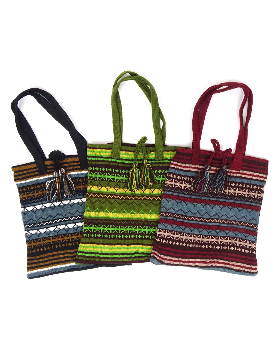 Intarsia Knit Tote