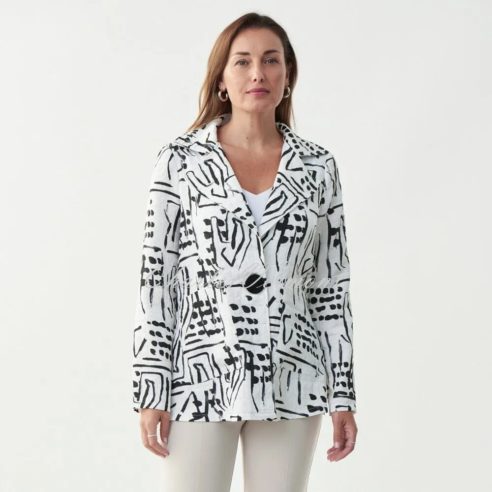 Joseph Ribkoff Abstract Print Jacket – Style 221113