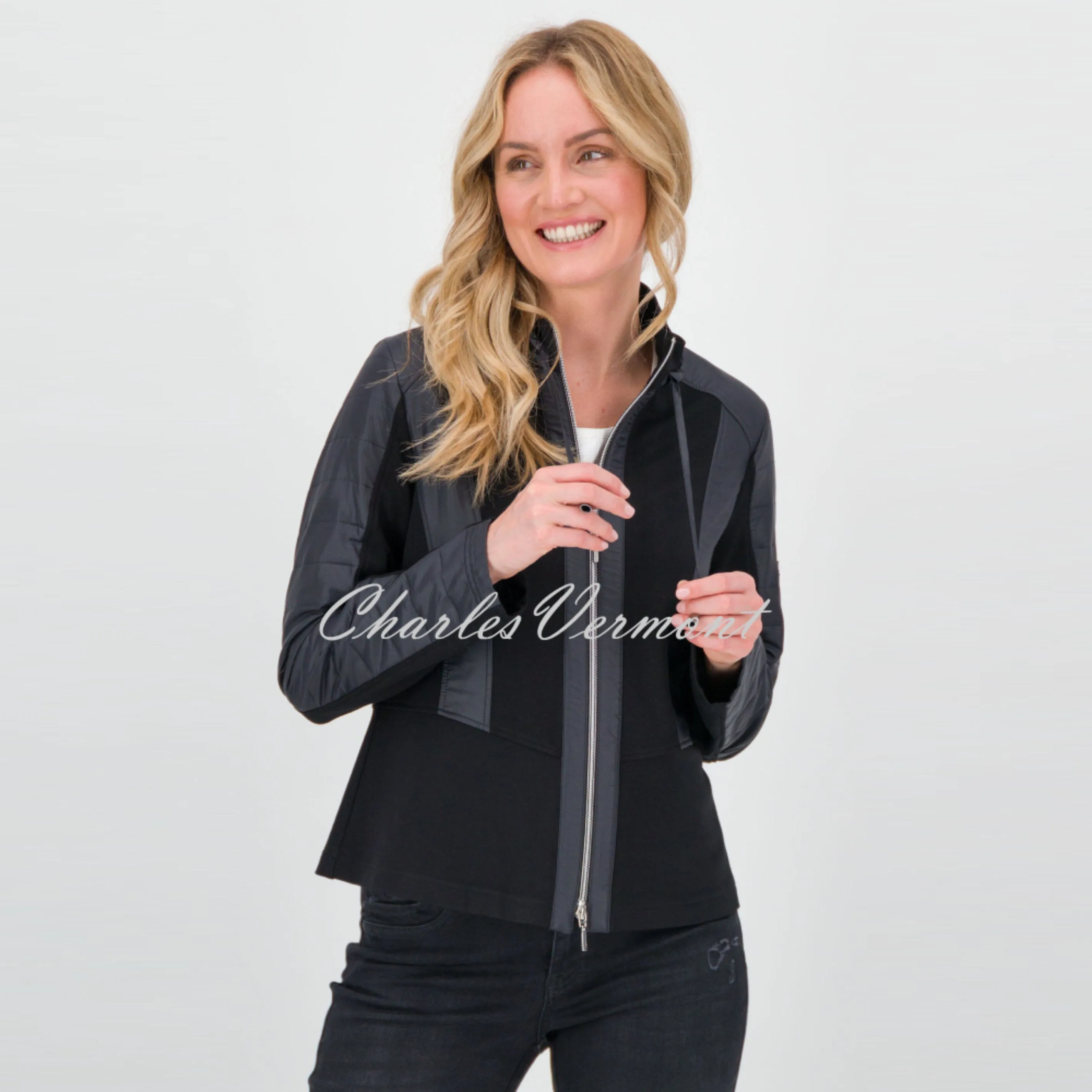 Just White Zip Jacket - Style J3659 (Black)