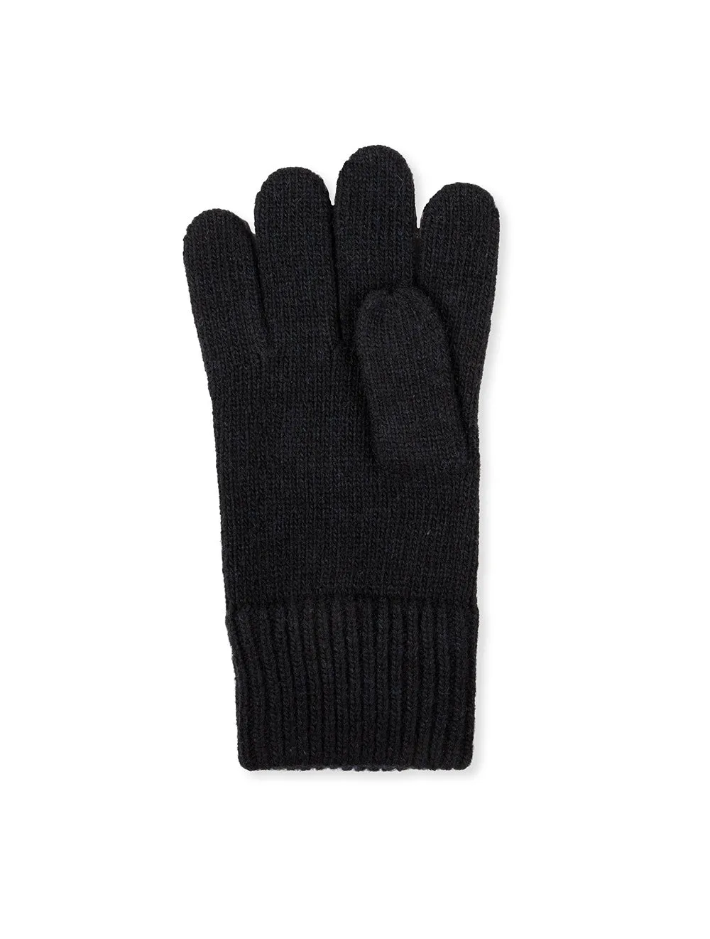 Knitted Wool Gloves Black