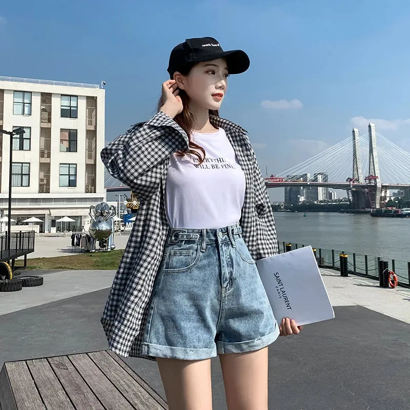 LVSANW Denim Shorts Casual Loose Jeans Feminino Summer Sexy Daily Young Cute High Quality New Arrivals 2024 Women Short Pants