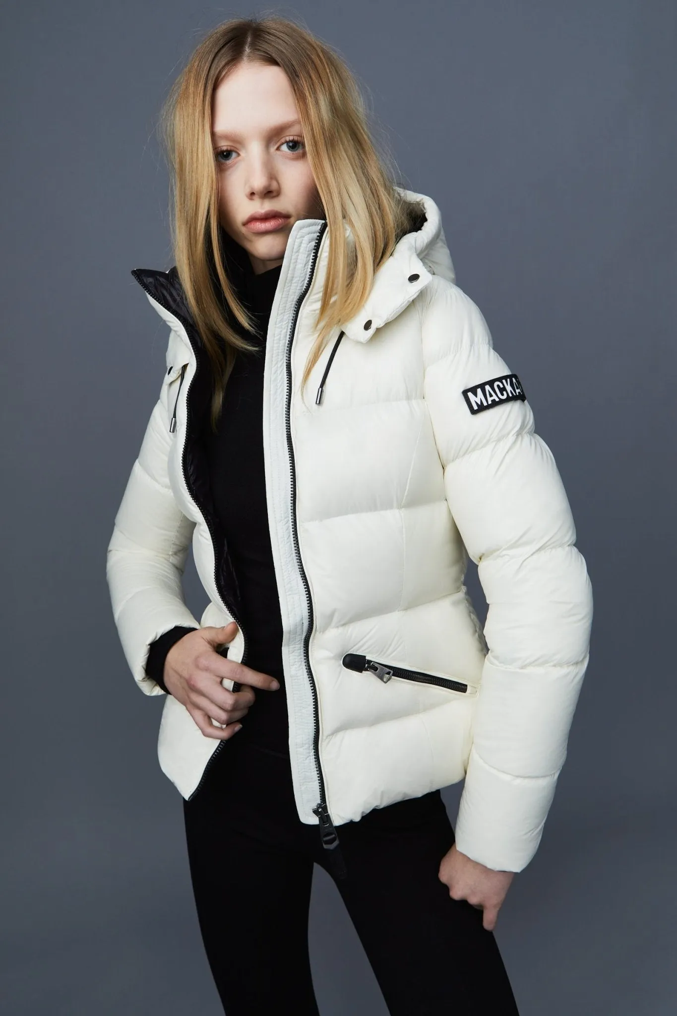 MACKAGE MADALYN-V - Lustrous Light Down Jacket With Hood For Ladies