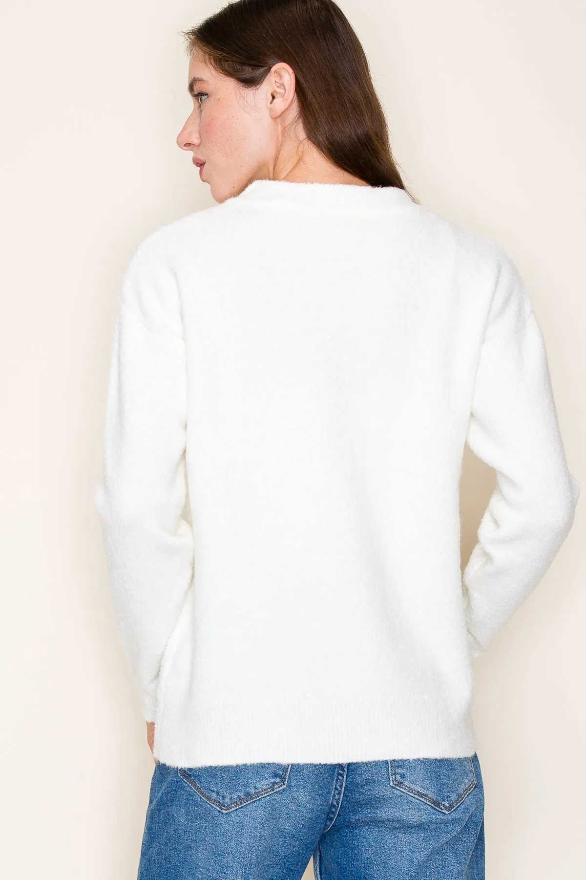 Marshmallow Basic Crew Neck Sweater