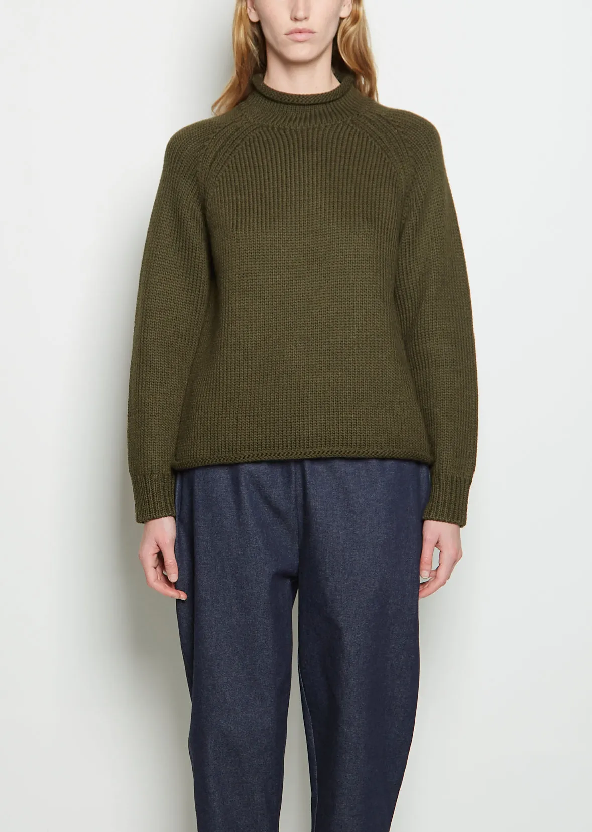 Merino Wool Rollneck — Olive