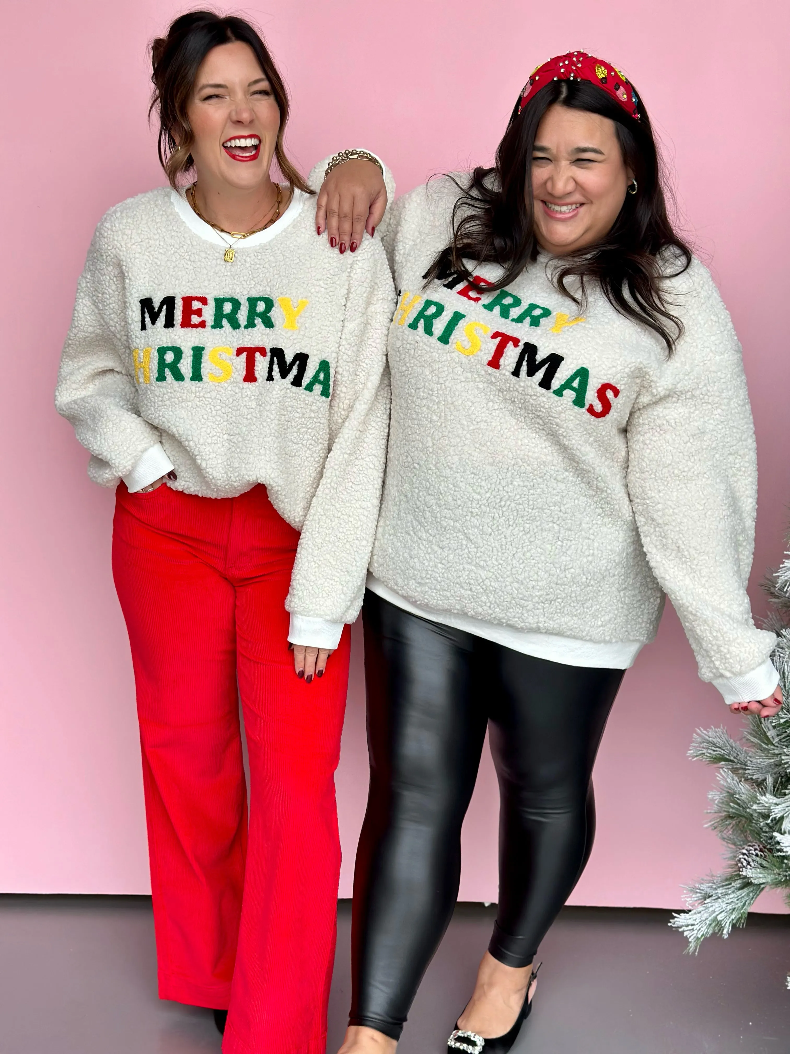 Merry Sherpa Christmas Sweatshirt-FINAL SALE