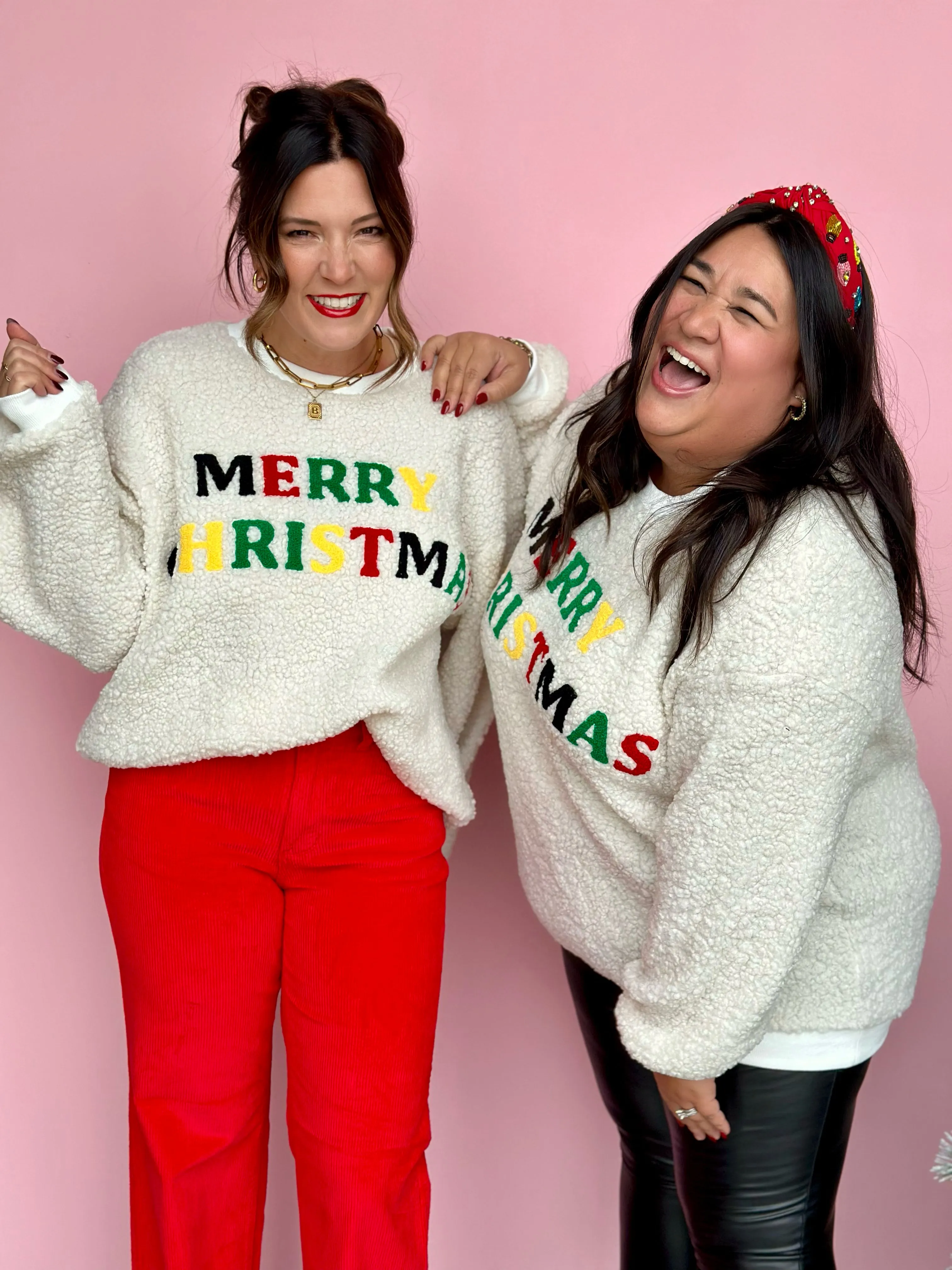 Merry Sherpa Christmas Sweatshirt-FINAL SALE