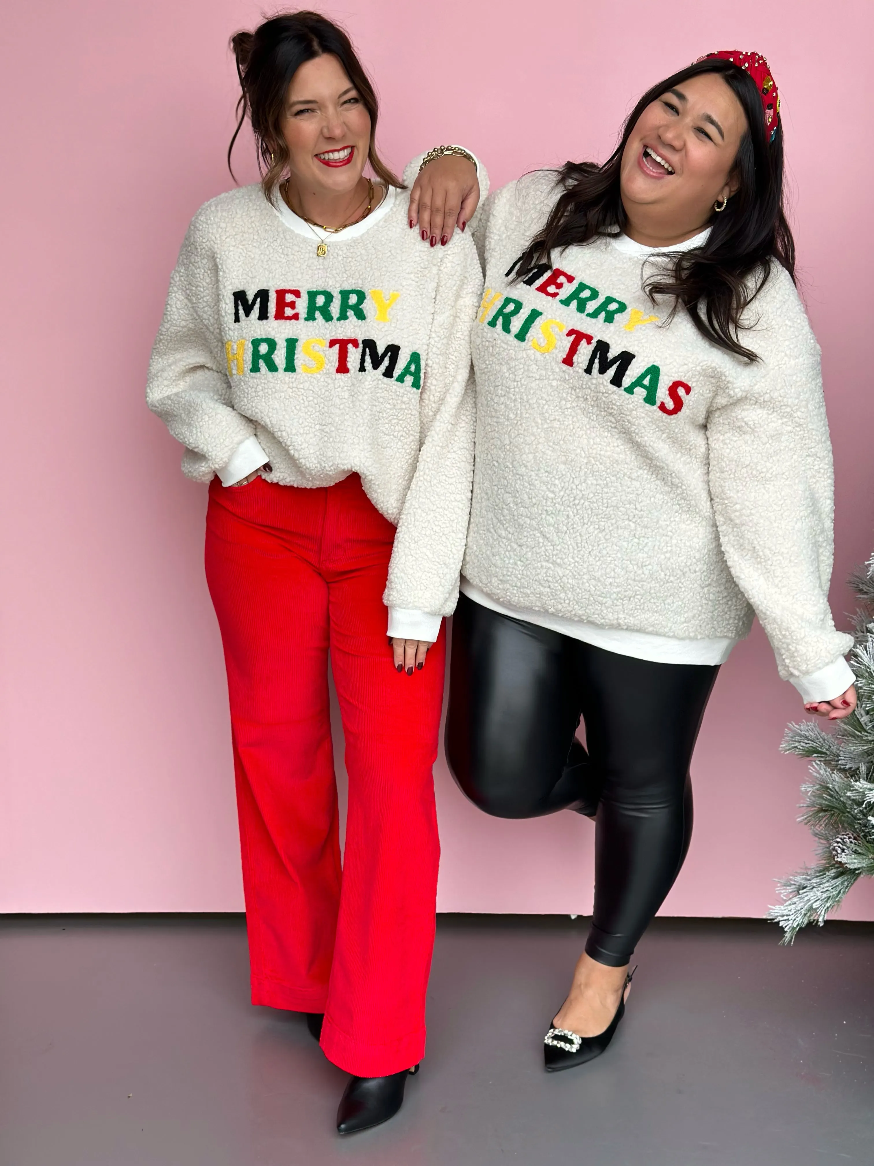 Merry Sherpa Christmas Sweatshirt-FINAL SALE