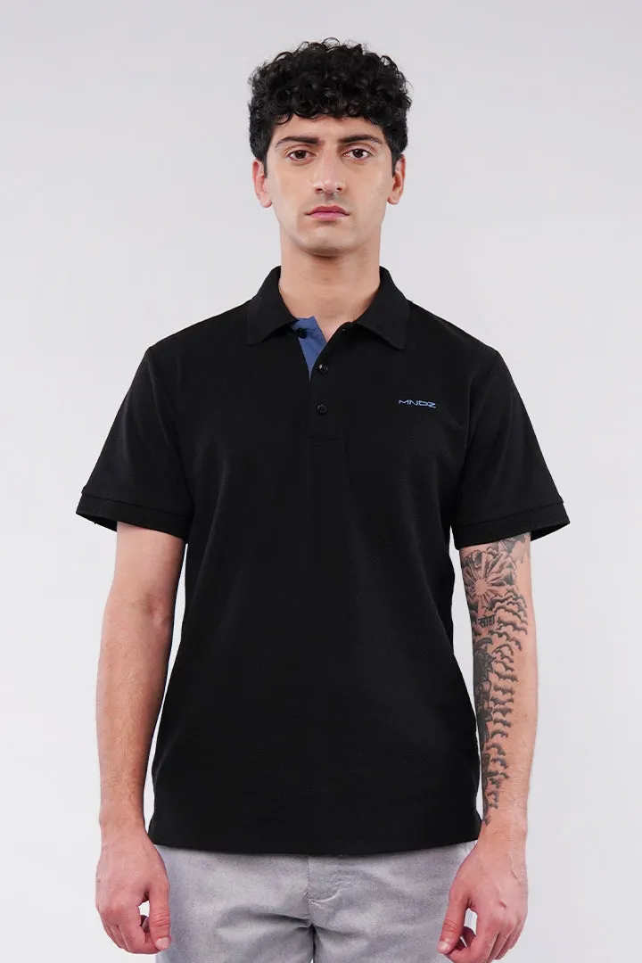 MNDZ Signature Polo Shirt - Black