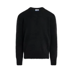 Mohair Arrow Knit Sweater in Black/Cream