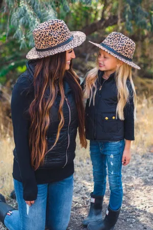 Mom & Me - Cheetah Felt Brim Hats