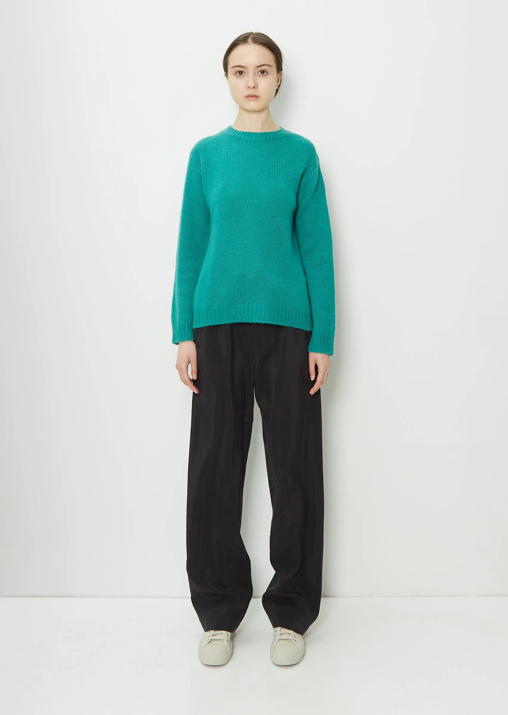 Move C-Neck Cashmere Sweater — Topaz Green